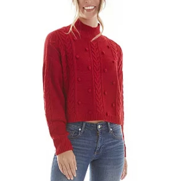 IZ Byer Red Cropped Sweater, XL - Picture 1 of 9